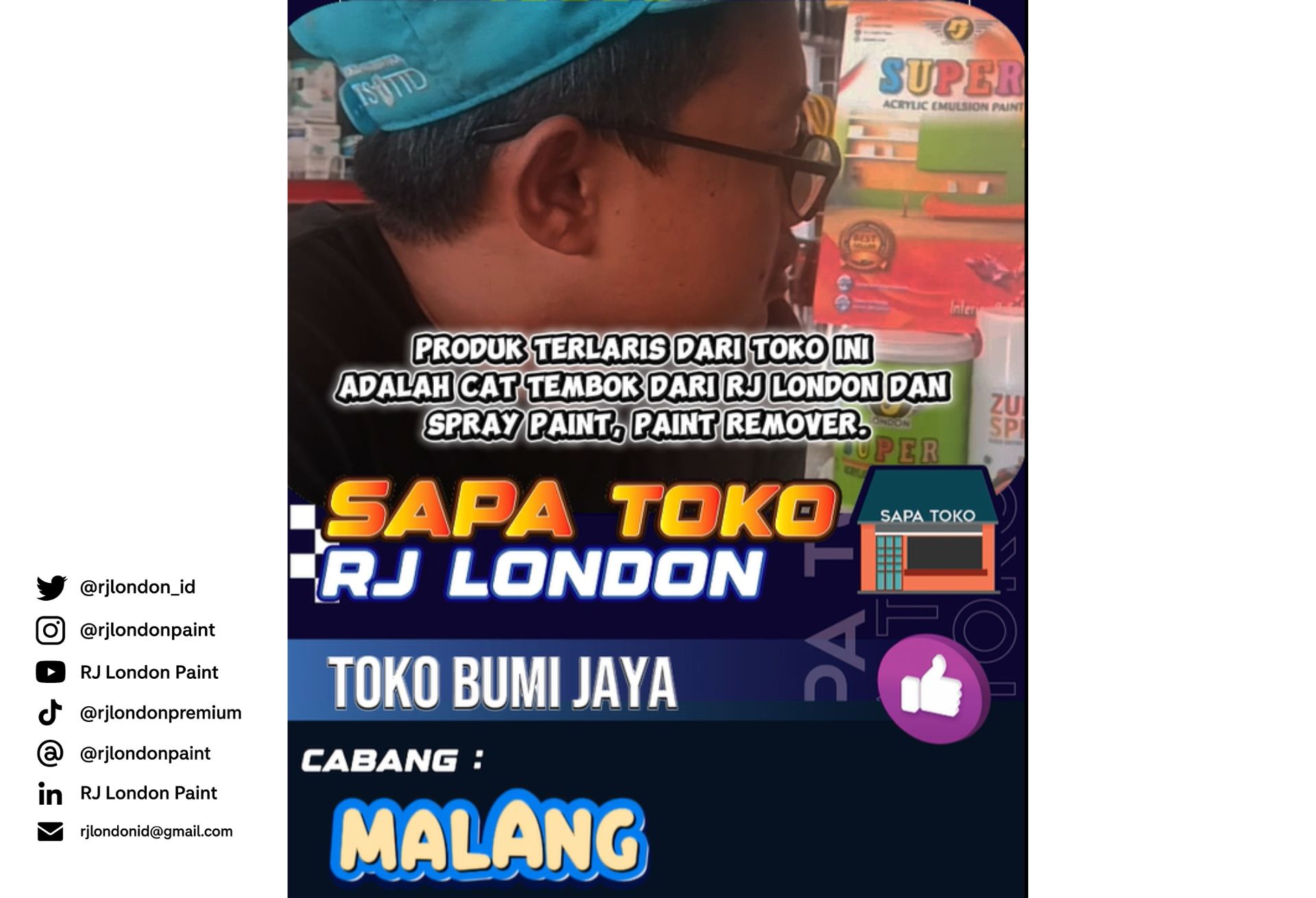 Sapa Toko Cabang Malang Toko Bumi Jaya: Kisah Mitra RJ London dengan Penjualan Cat Tembok Terlaris